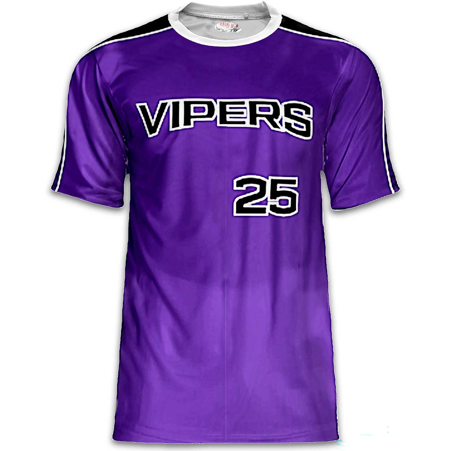 Vipers Wave‑Script Baseball Jersey – Purple / Black / White – Fully Customizable