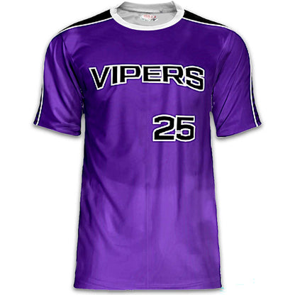 Vipers Wave‑Script Baseball Jersey – Purple / Black / White – Fully Customizable